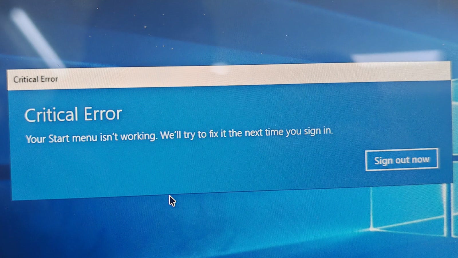 De Windows-foutmelding op de finance-server